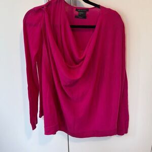 Armani exchange pink 100% Medina wool wrap blouse size medium   Has small hole b